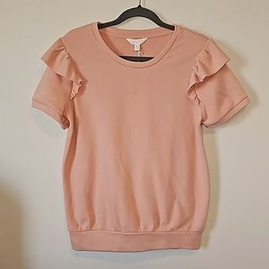 NWT LC Lauren Conrad Peach Short Sleeved Shirt